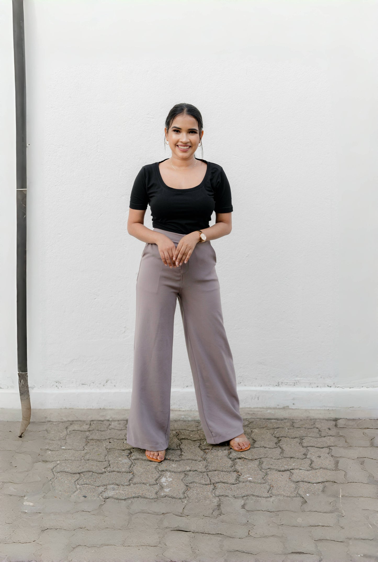 Grey wide leg pant