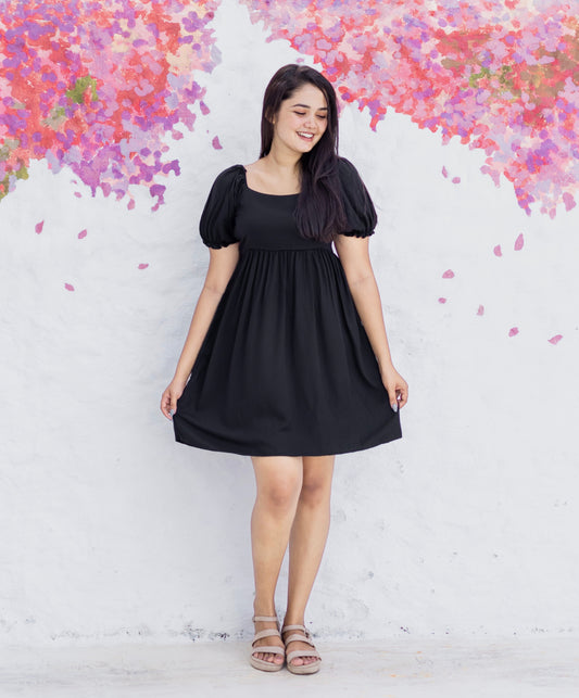 Black midi dress