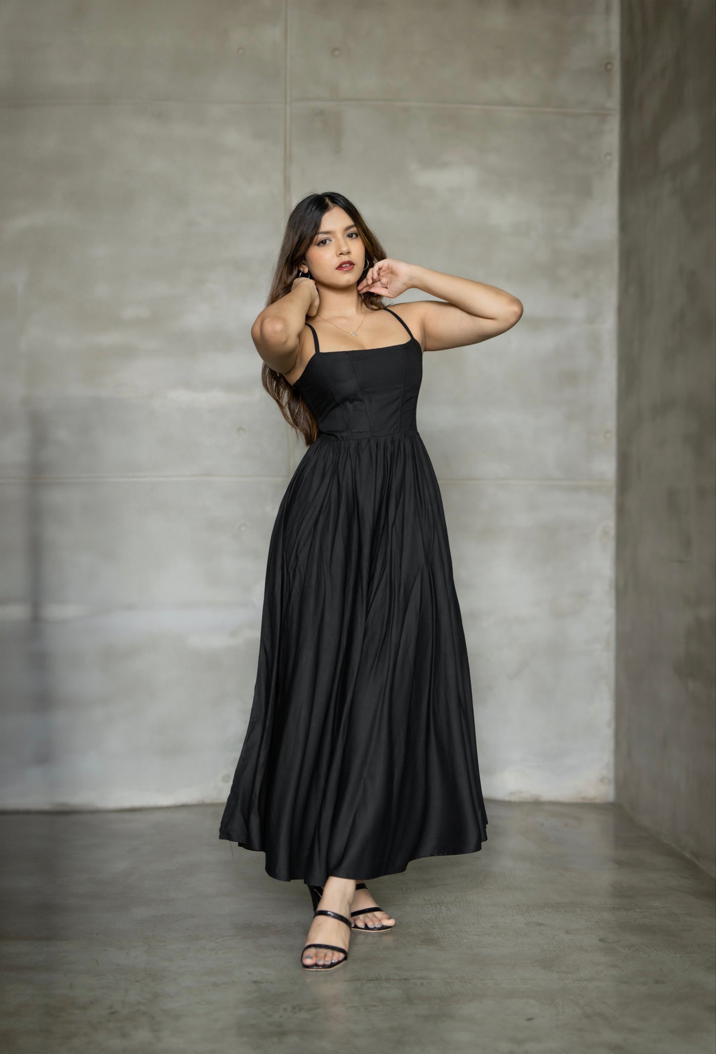 Sierra black maxi dress