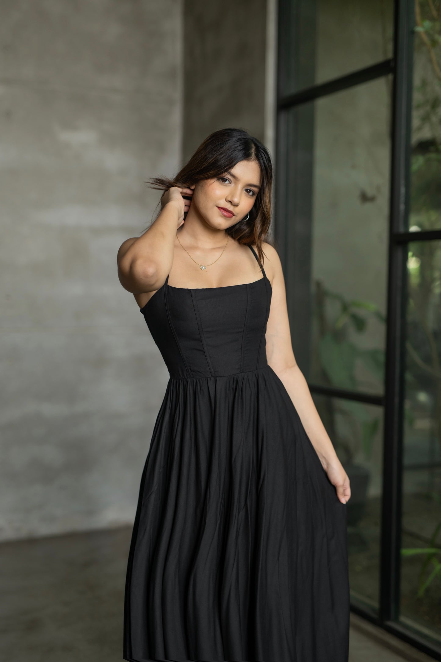 Sierra black maxi dress