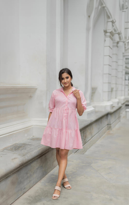 Pink layered dress