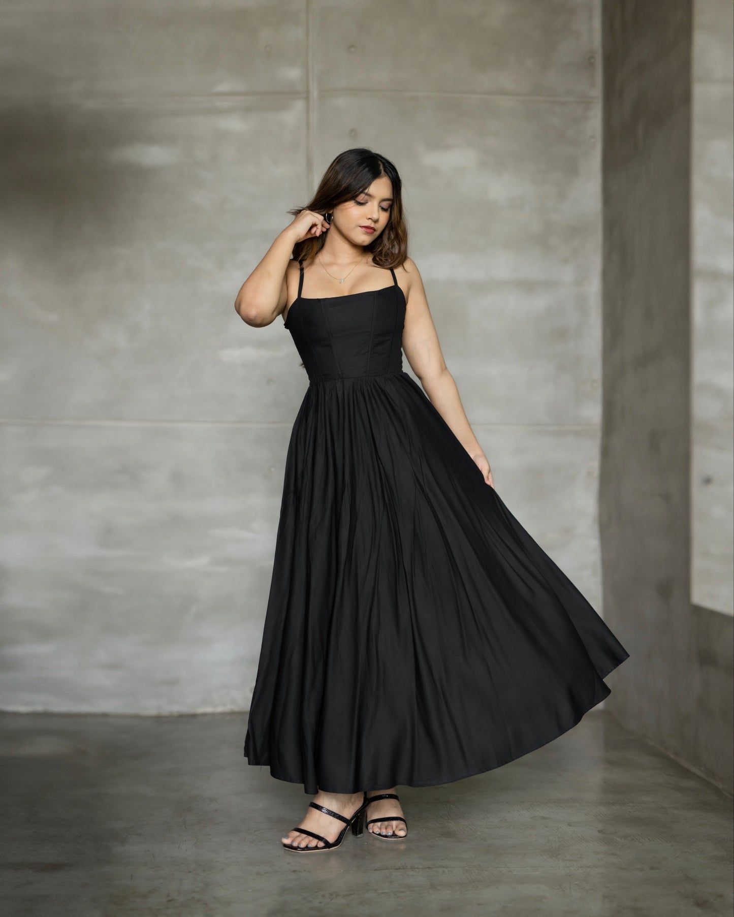 Sierra black maxi dress