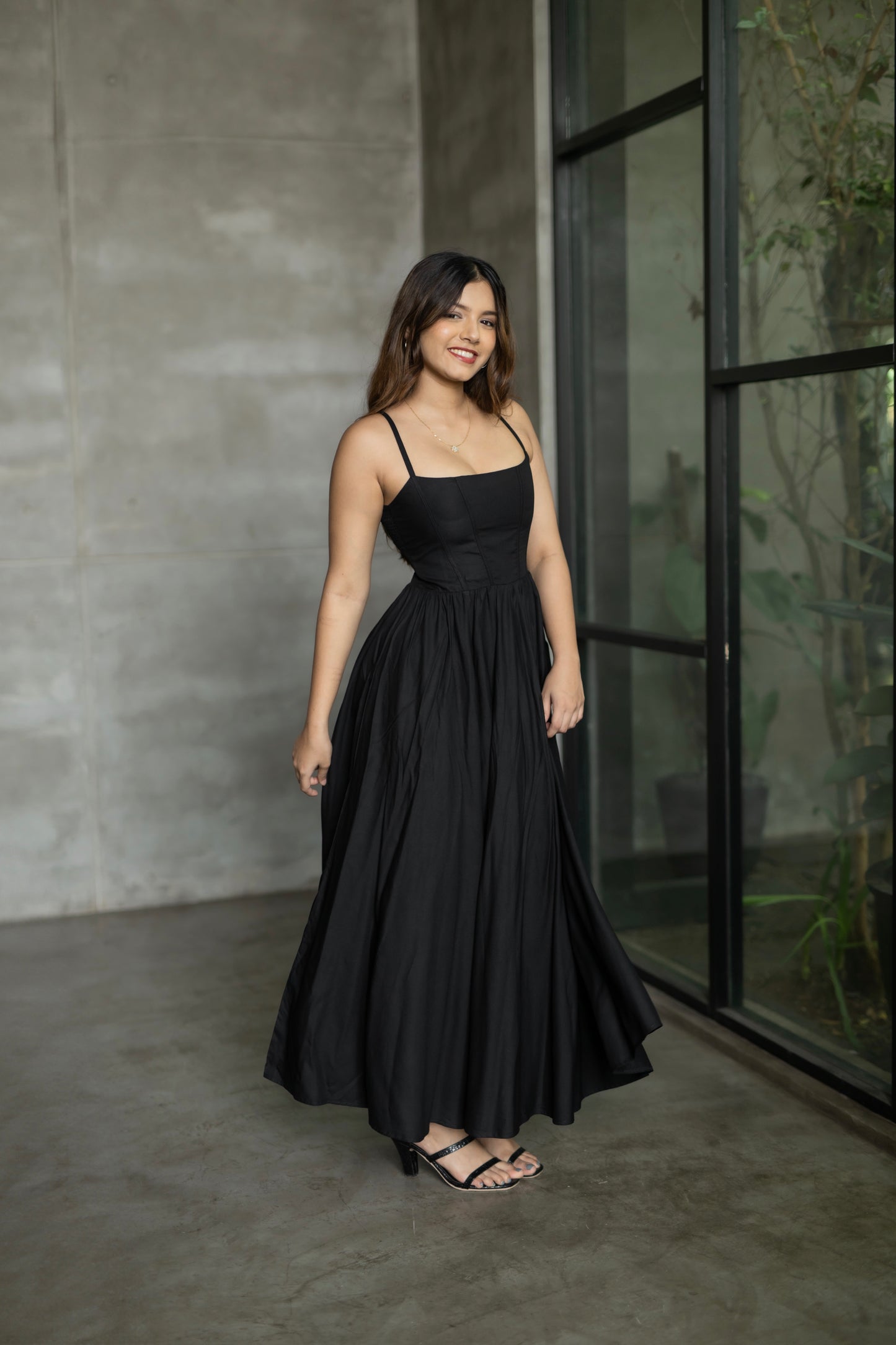 Sierra black maxi dress