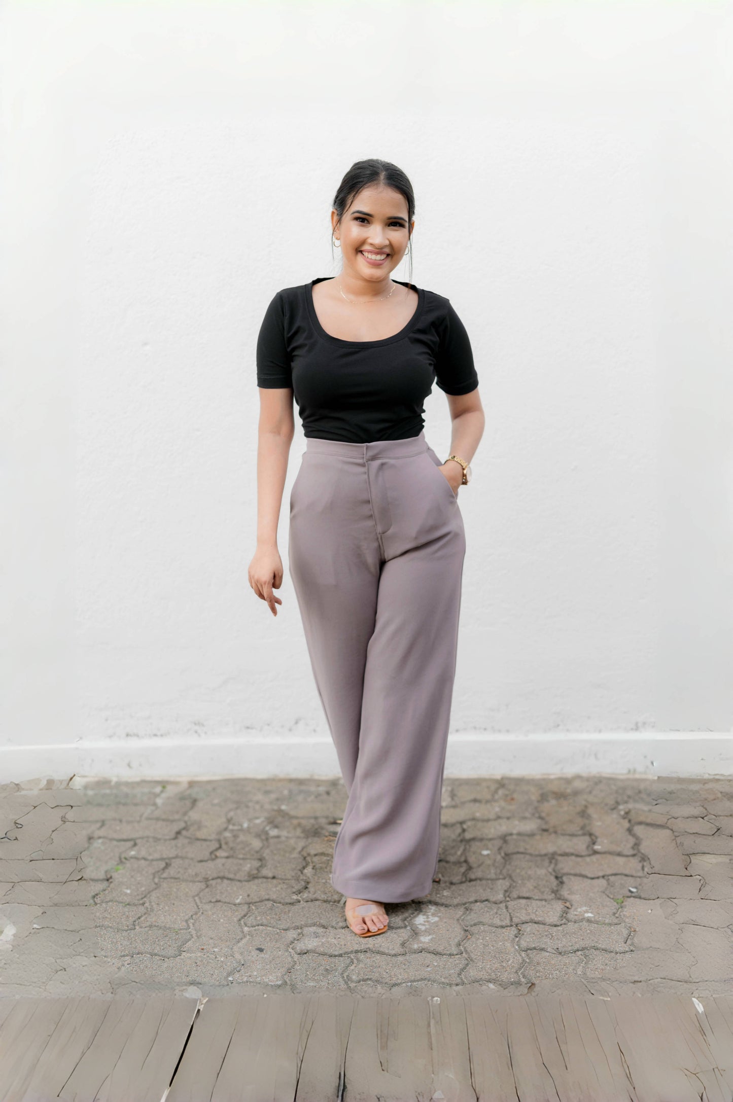 Grey wide leg pant