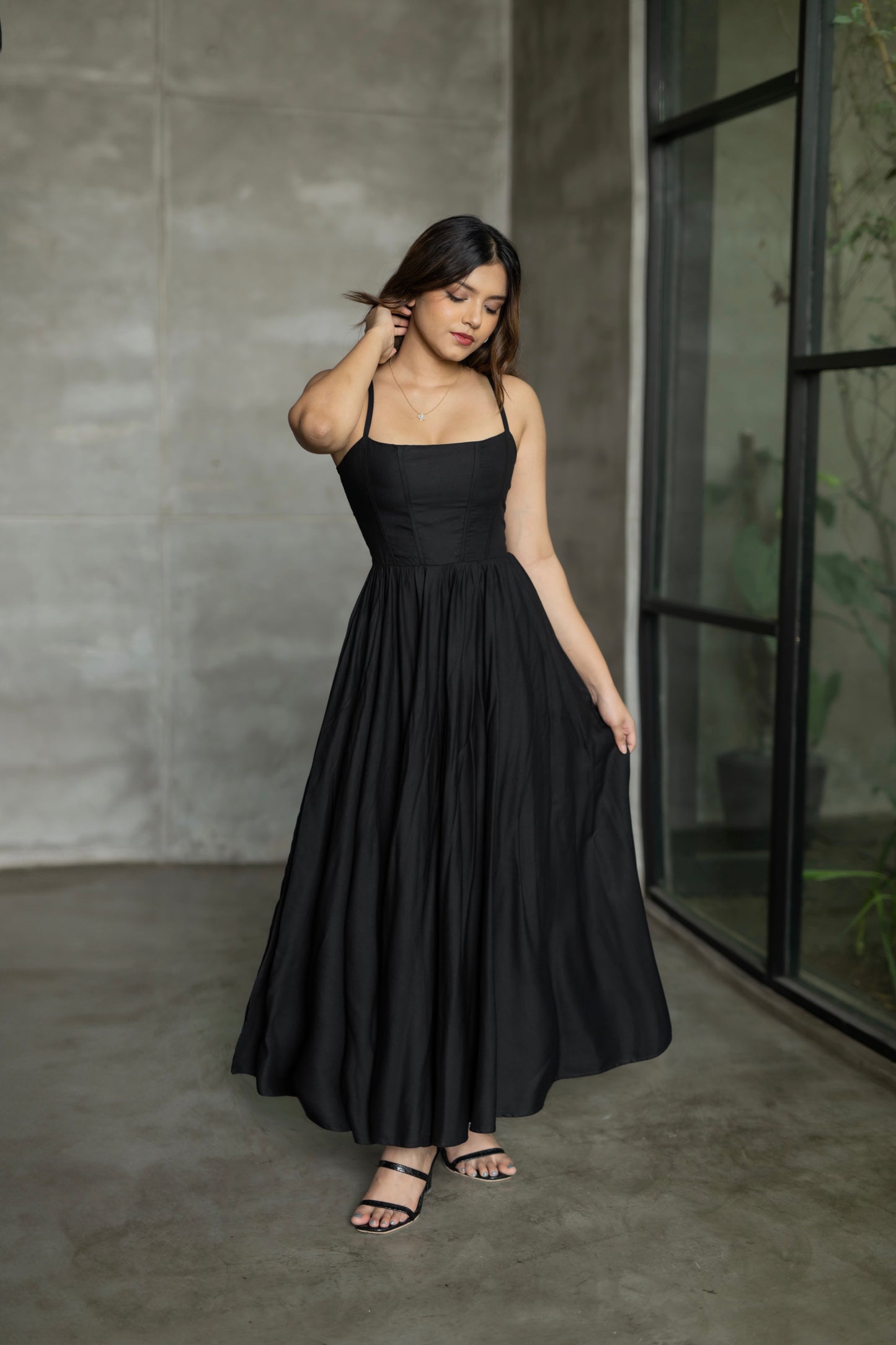 Sierra black maxi dress