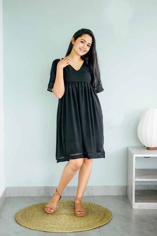 Relax fit tiered midi dress