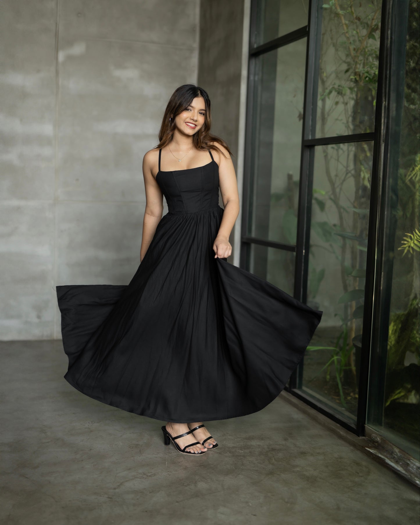 Sierra black maxi dress