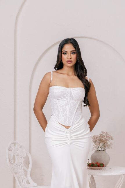 Elia ruched maxi skirt