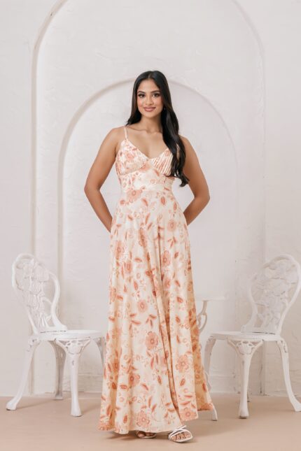 Vienna printed strap maxi