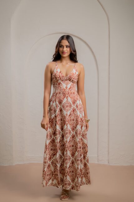 Amara printed strap maxi